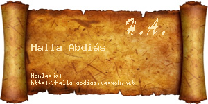 Halla Abdiás névjegykártya